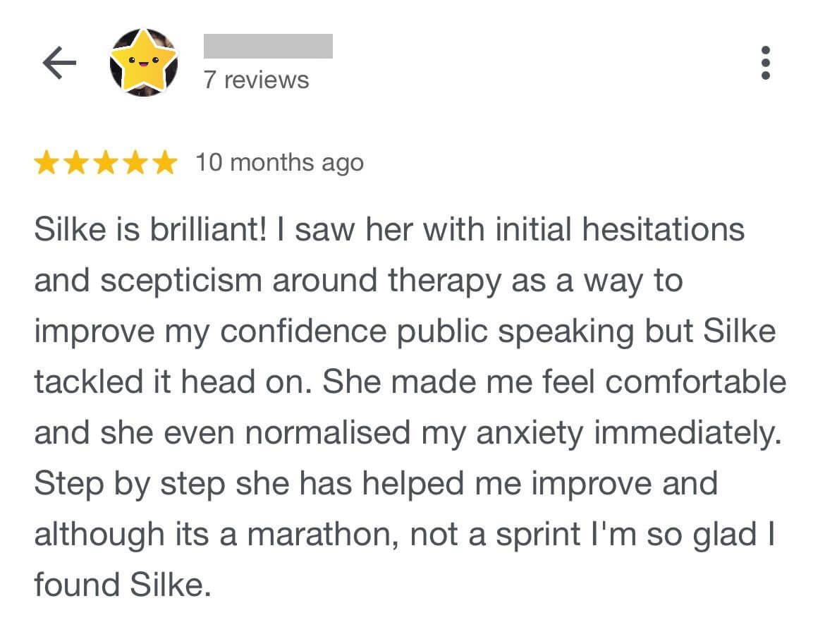 Australian Hypnotherapy Google Review public speaking