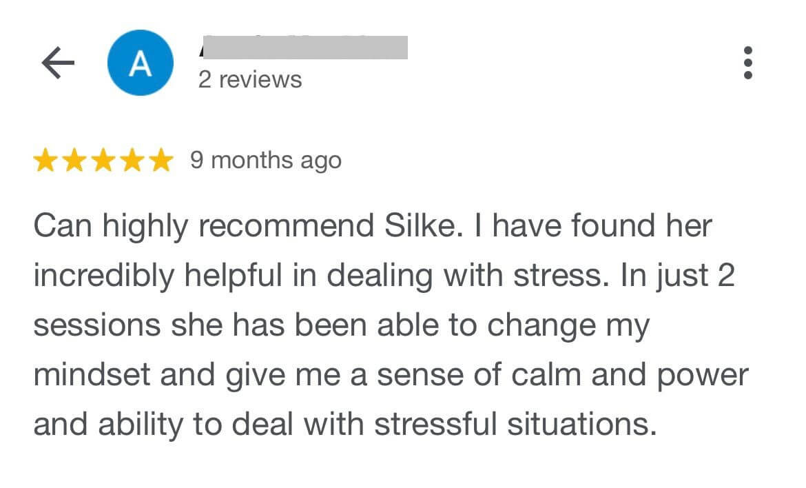 Australian Hypnotherapy Google Review stress
